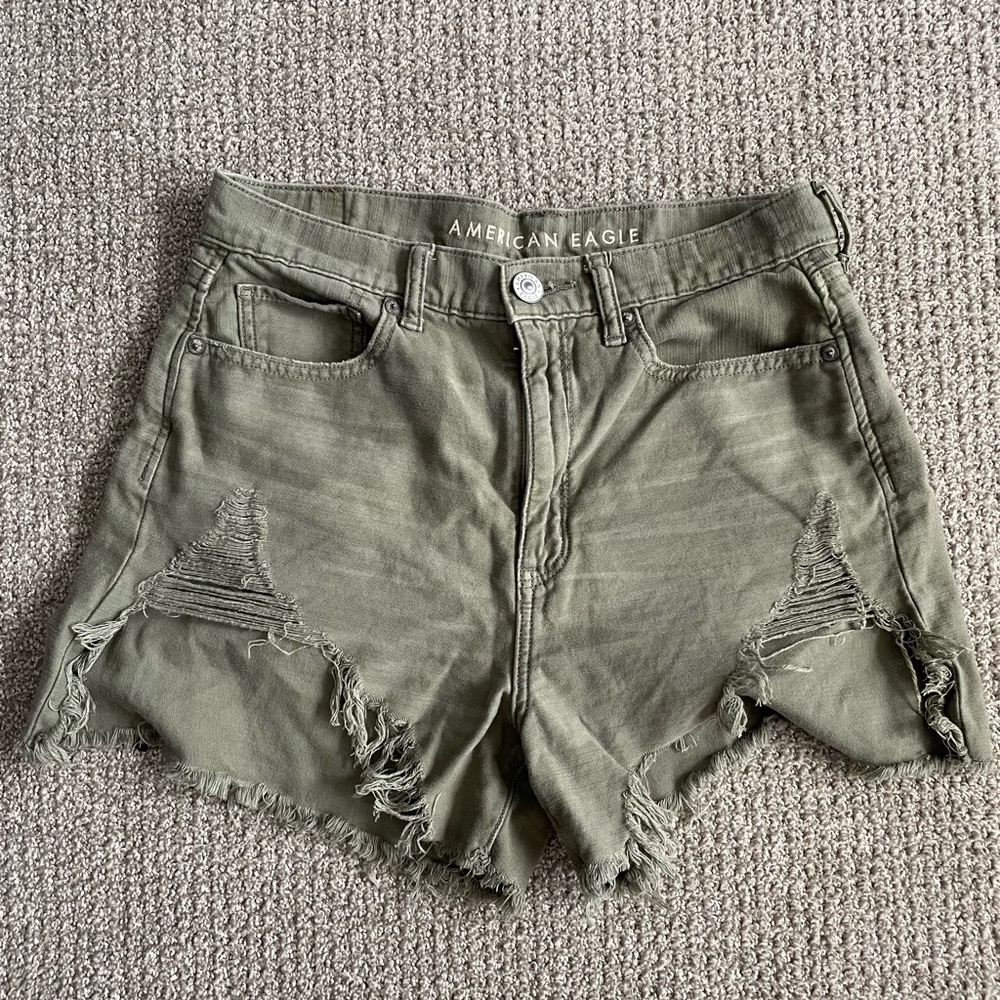 American Eagle Olive Green Mom Shorts
